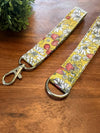 The Lanyard Boutique - Yellow Floral with Berries Fabric Lanyard: Swivel Clasp, Long