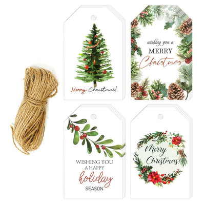 Wrapables.com - Wrapables Merry Christmas Gift Tags/Kraft Hang Tags