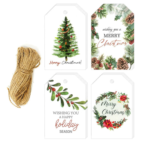 Wrapables.com - Wrapables Merry Christmas Gift Tags/Kraft Hang Tags