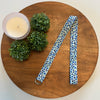 The Lanyard Boutique - Blue and Purple Tulips Fabric Lanyard: Swivel Clasp, Short