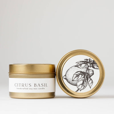 Nectar Republic - Citrus Basil : Tin Soy Candle ( spring fresh )