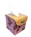 Chic Brico - Fabric Covered Tissue Box Holder, Kid's Room Decor, Pink and Brown Teddy Bears