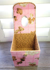 Chic Brico - Fabric Covered Tissue Box Holder, Kid's Room Decor, Pink and Brown Teddy Bears