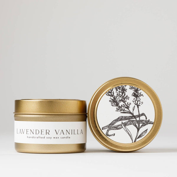 Nectar Republic - Lavender Vanilla : Tin Soy Candle  ( spring summer )