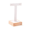 Zakka - Earring T Stand With A Base Leather Velvet Jewelry Display: Black Leather