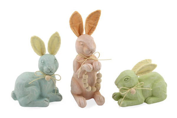 Boston International - Resin Colony Of Carved Bunnies Set of 3 Easter Accents