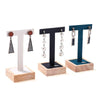 Zakka - Earring T Stand With A Base Leather Velvet Jewelry Display: Black Leather